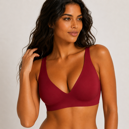 Front view of red bra