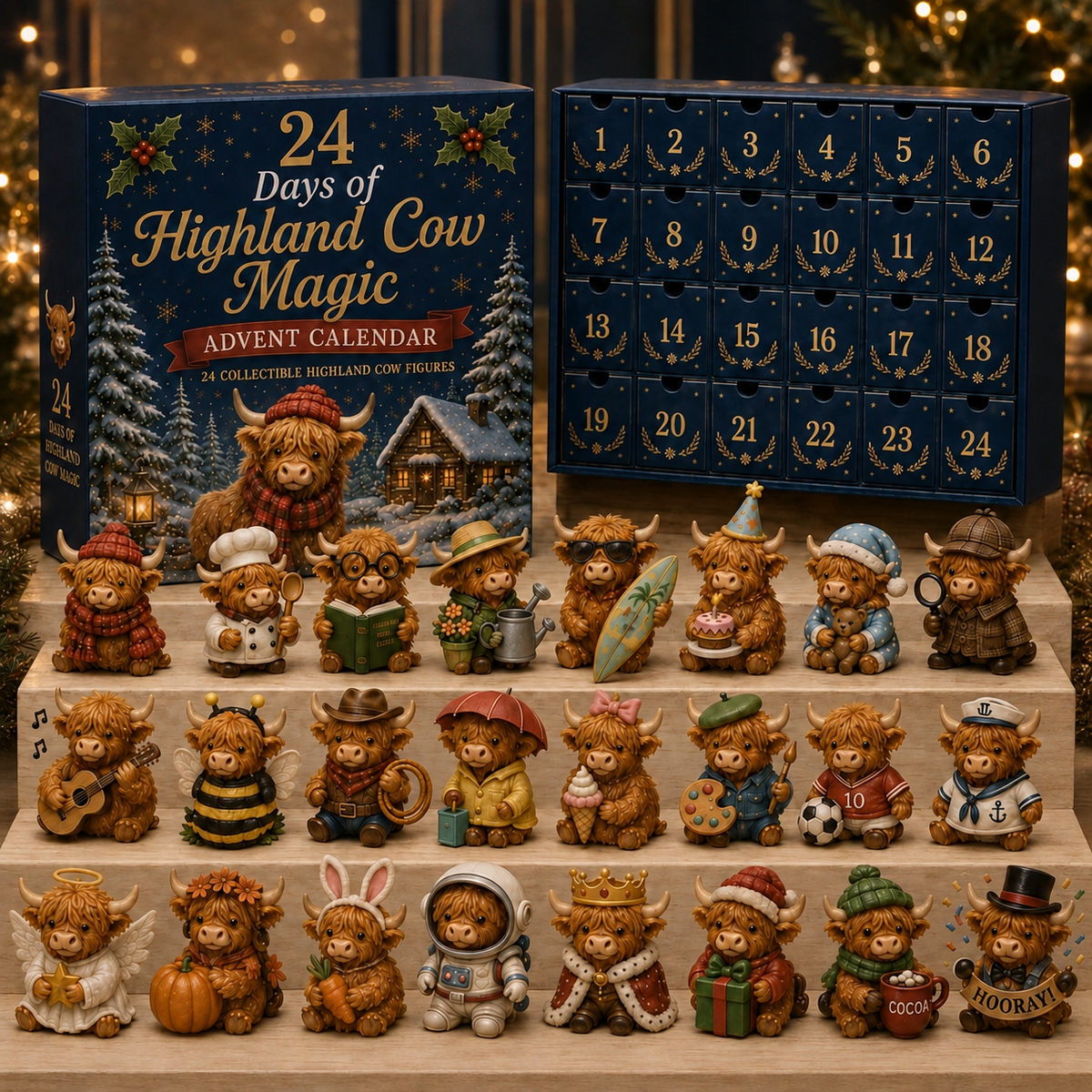 🔥LAST DAY 53% OFF-🐮 24 Days of Highland Cow Advent Calendar
