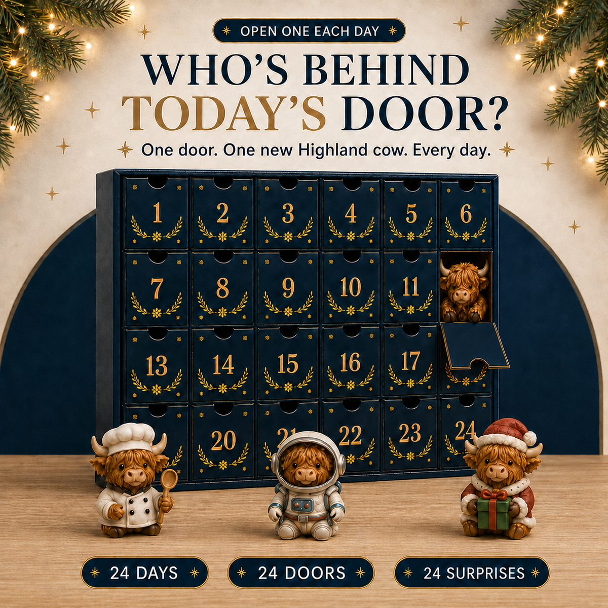 🔥LAST DAY 53% OFF-🐮 24 Days of Highland Cow Advent Calendar