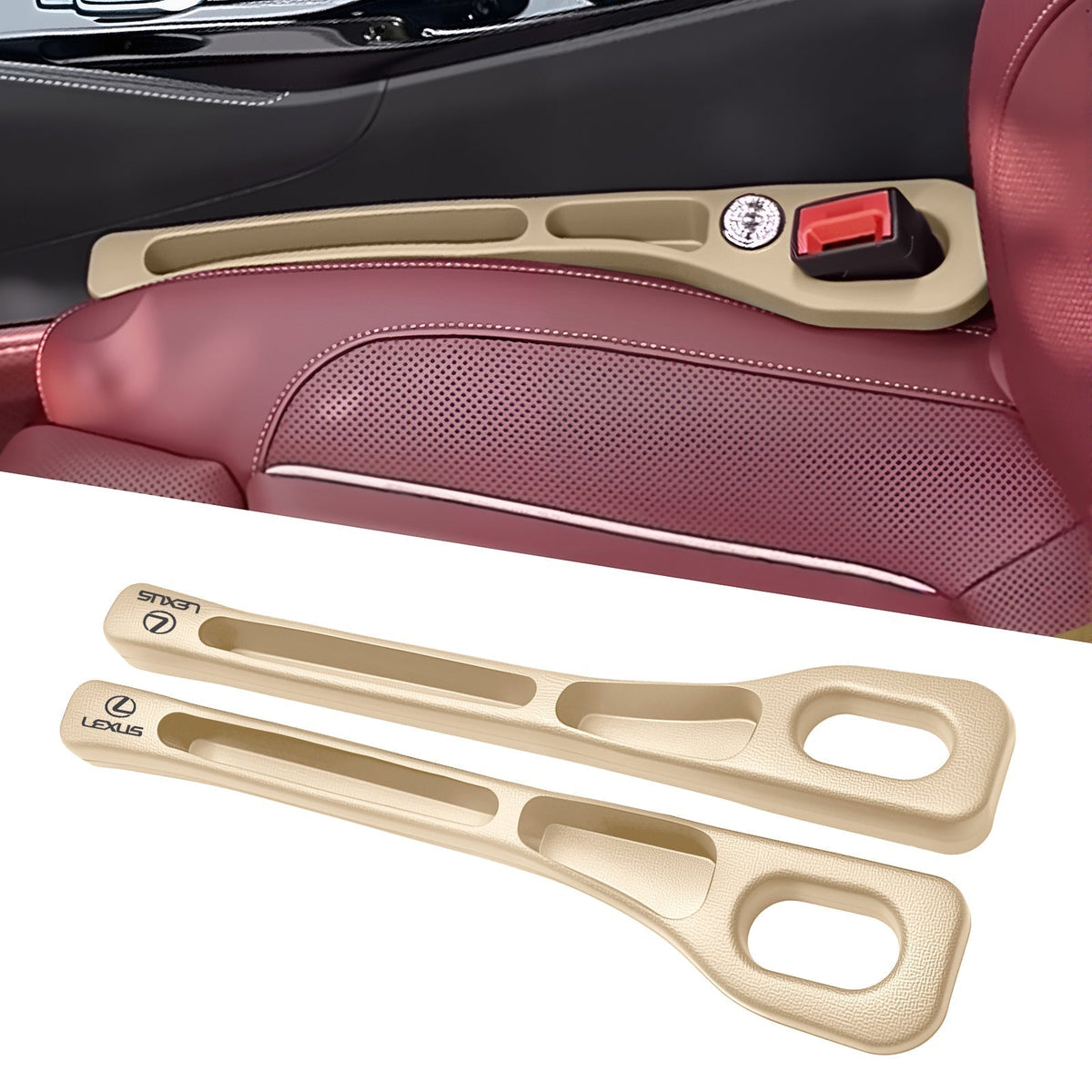 Eptchn Car Seats Gap Filler Dual with Belt Slot