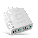 168W GaN USB Fast Charger 8-Port Power Hub for USB-C&A