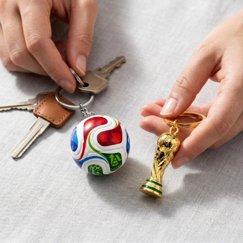 Soccer Trophy Keychain Duo