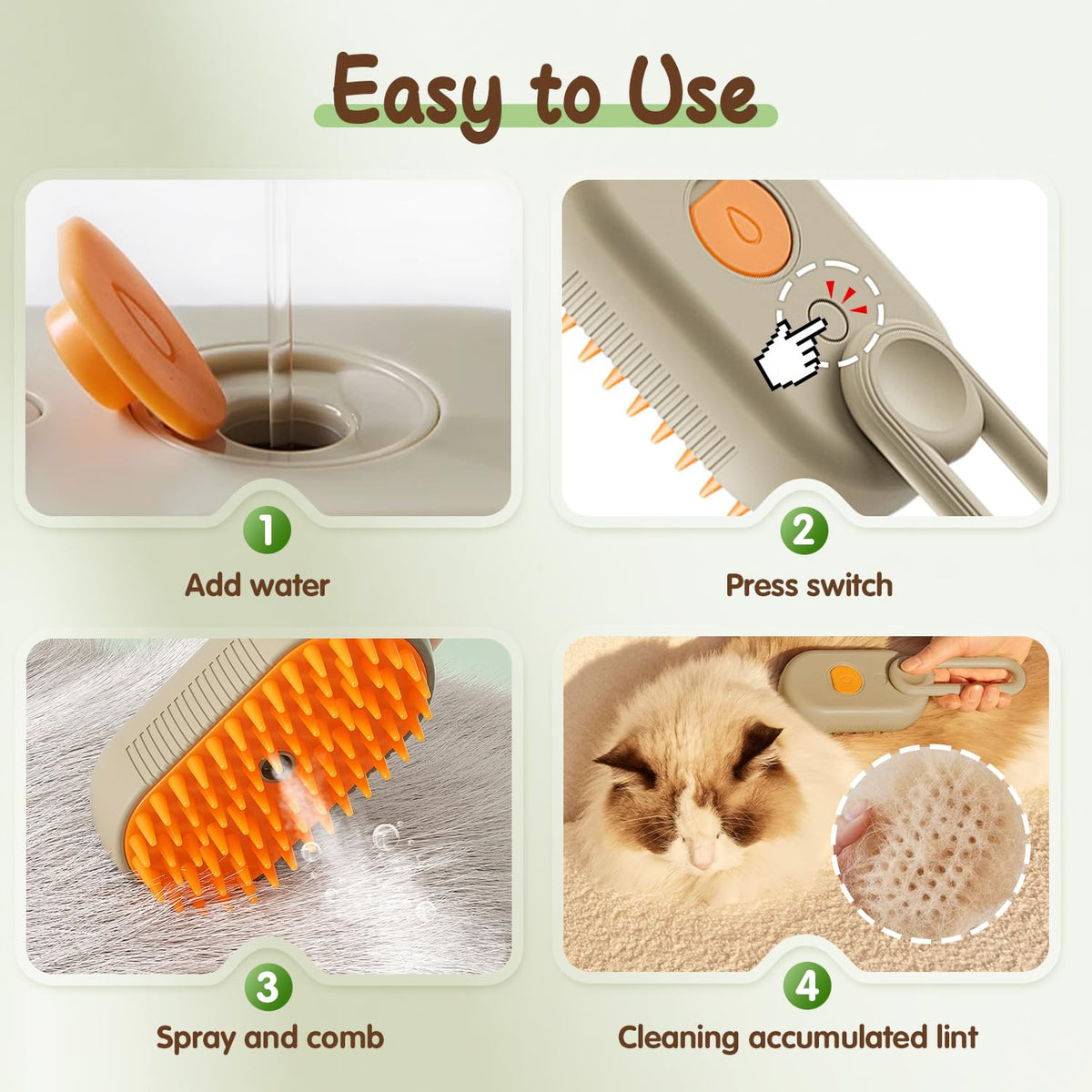 PuffEase Spritz: Quick & Easy Pet Hair Remover Comb
