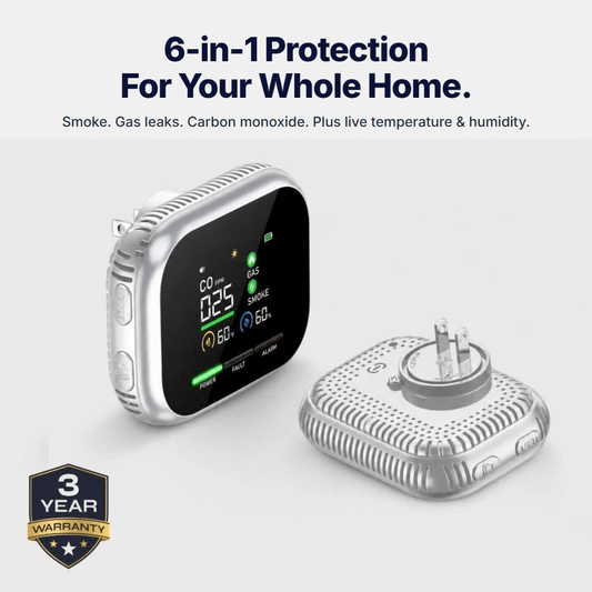 🔥6-in-1 Smoke, Gas & CO Detector